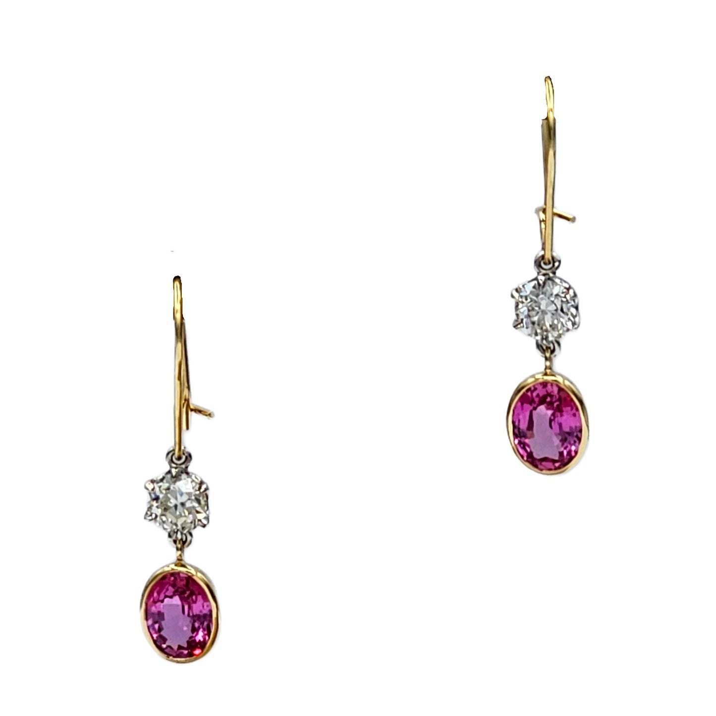 Pink Sapphire Dangle Earrings