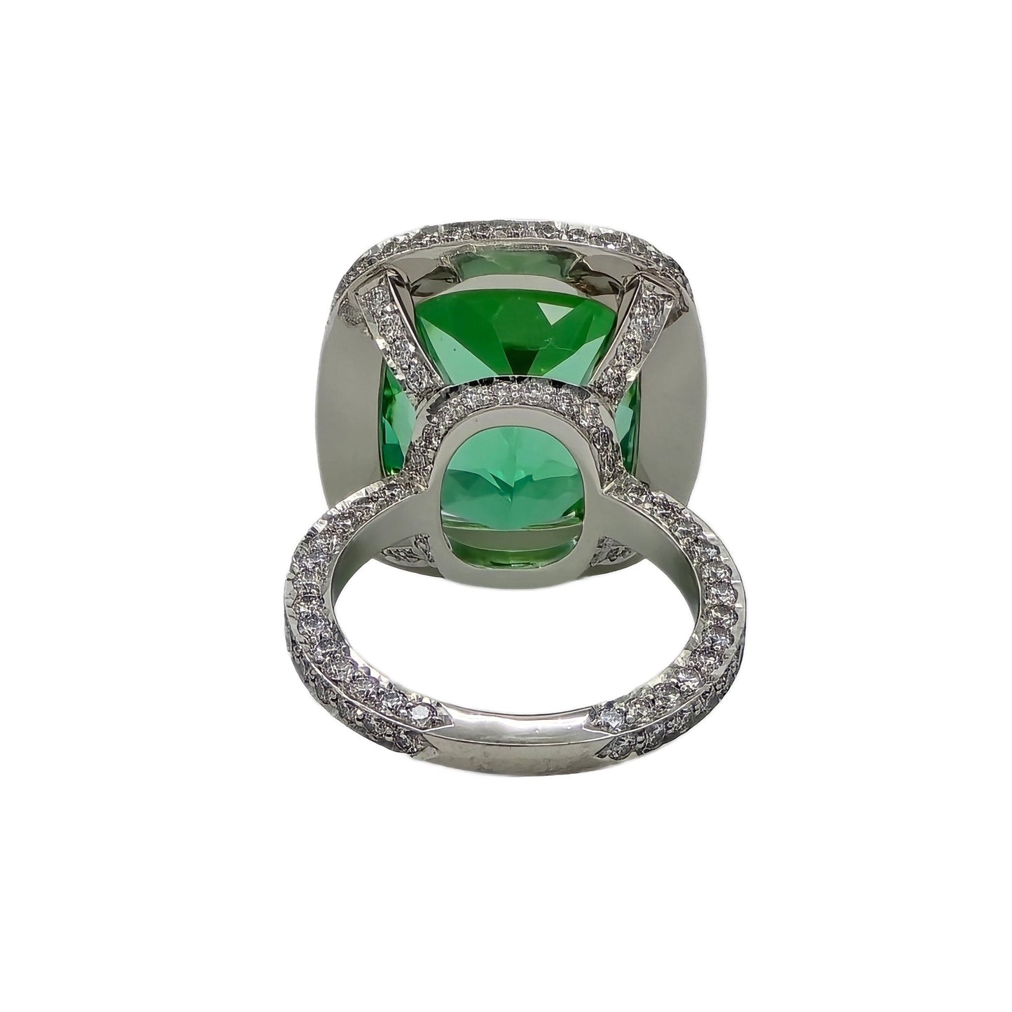 17.57 Carat Tourmaline and diamond ring in platinum