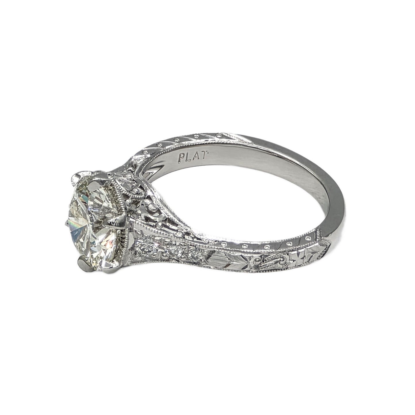 2.11Ct M/SI2 Round Brilliant Cut Diamond Ring in Platinum by Whitehouse Brothers