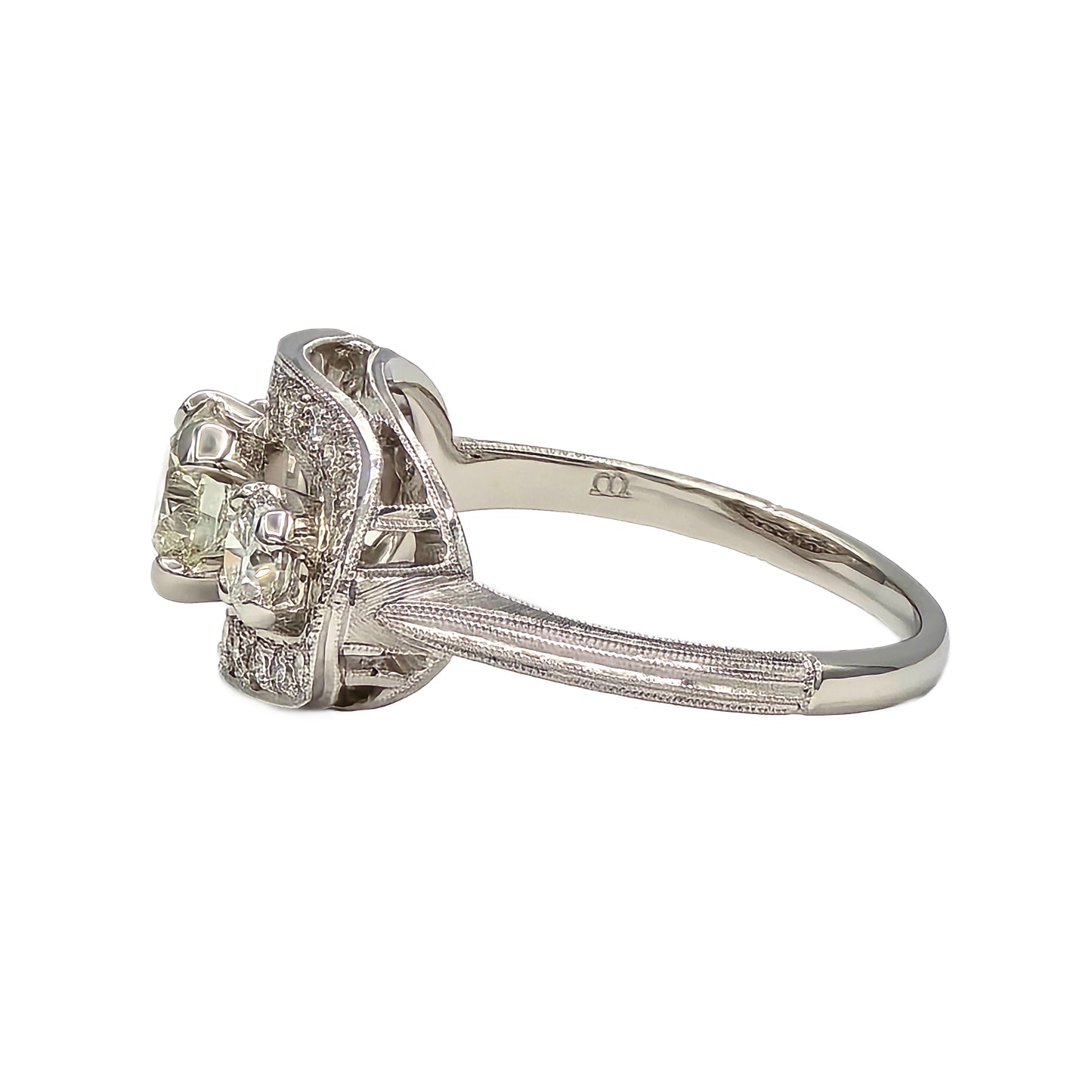 Vintage Diamond Ring by Whitehouse Brothers in Platinum