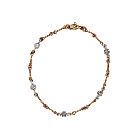 18K Rose Gold Bezel Set Diamond Bracelet