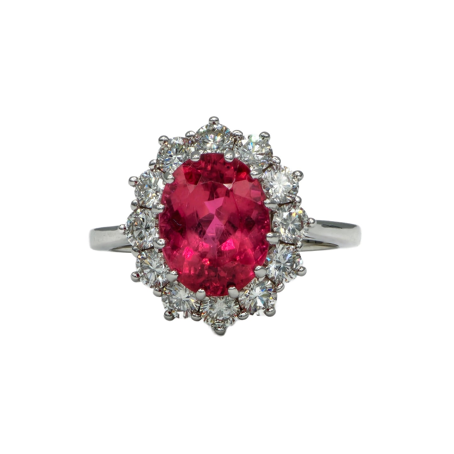 Rubellite Tourmaline and Diamond Ring
