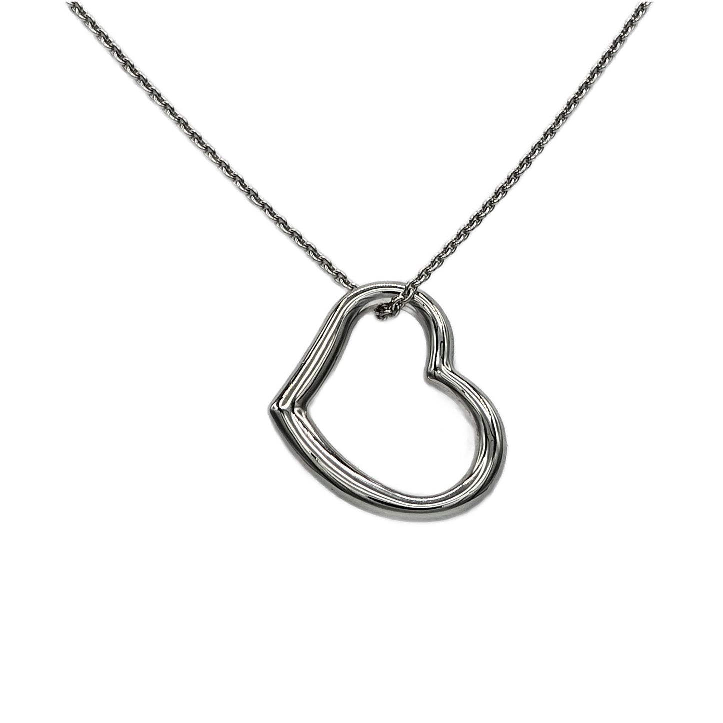 14K White Gold Heart Pendant