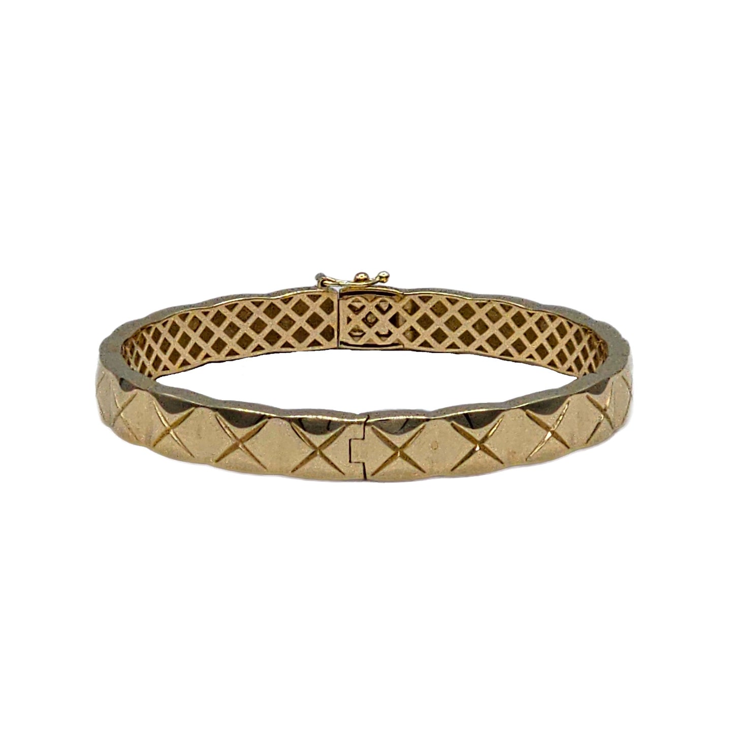 Hinged Bangle Bracelet with Hidden Clasp in 14K Yellow Gold