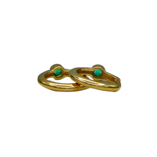 Emerald Hoop Earrings