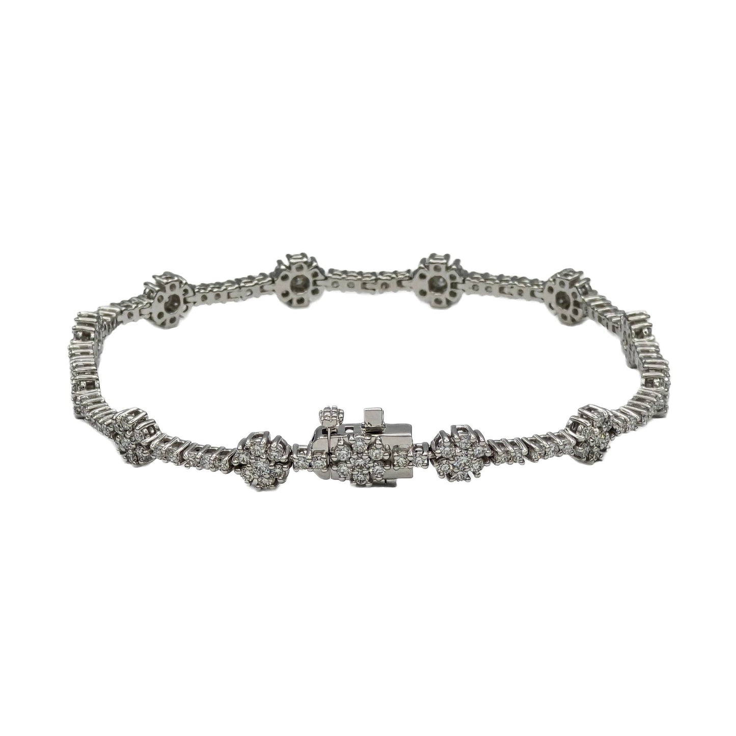 2.44 Carat total weight diamond bracelet in 14K white gold
