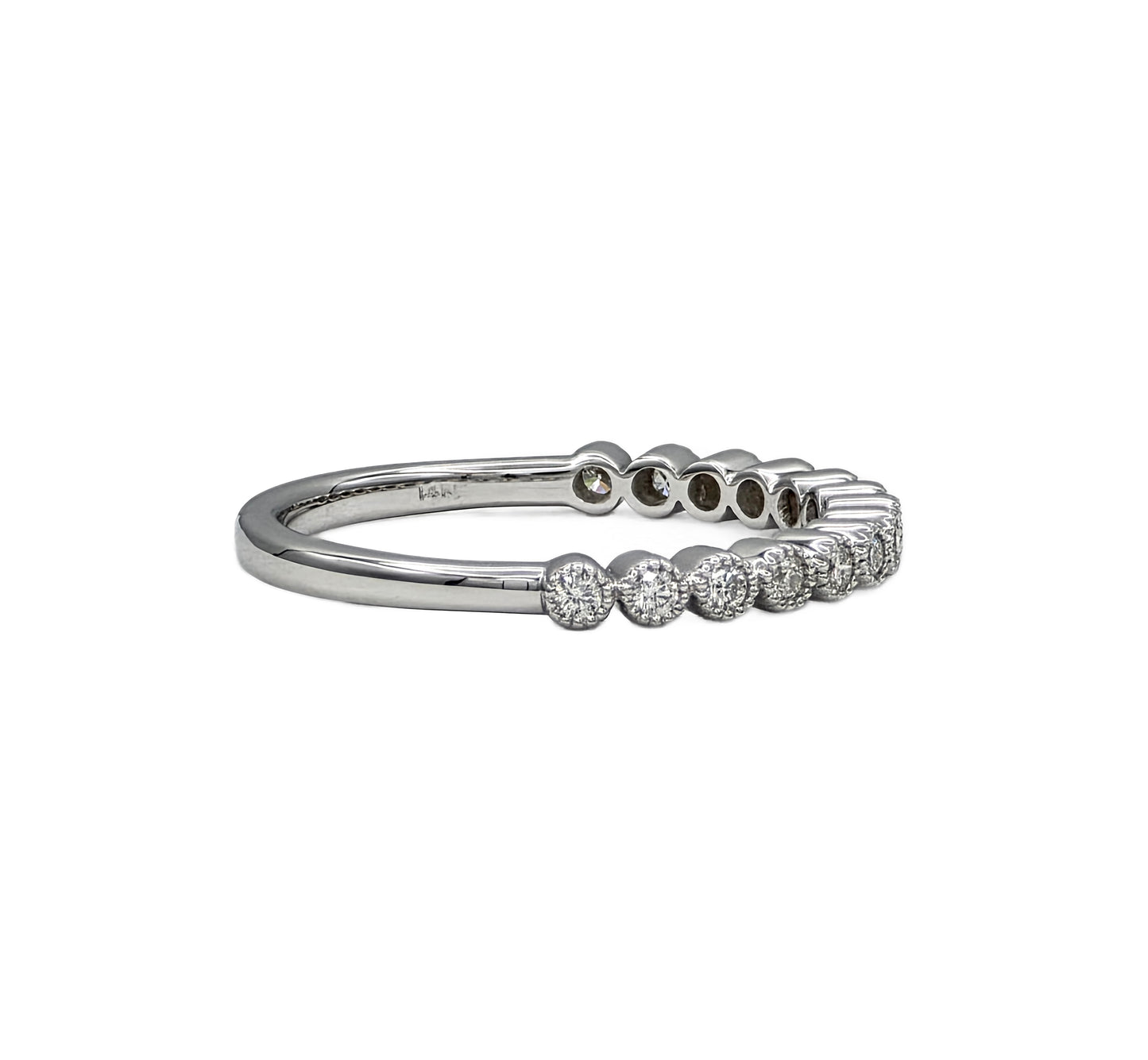 14K Bezel Set Round Diamond Band