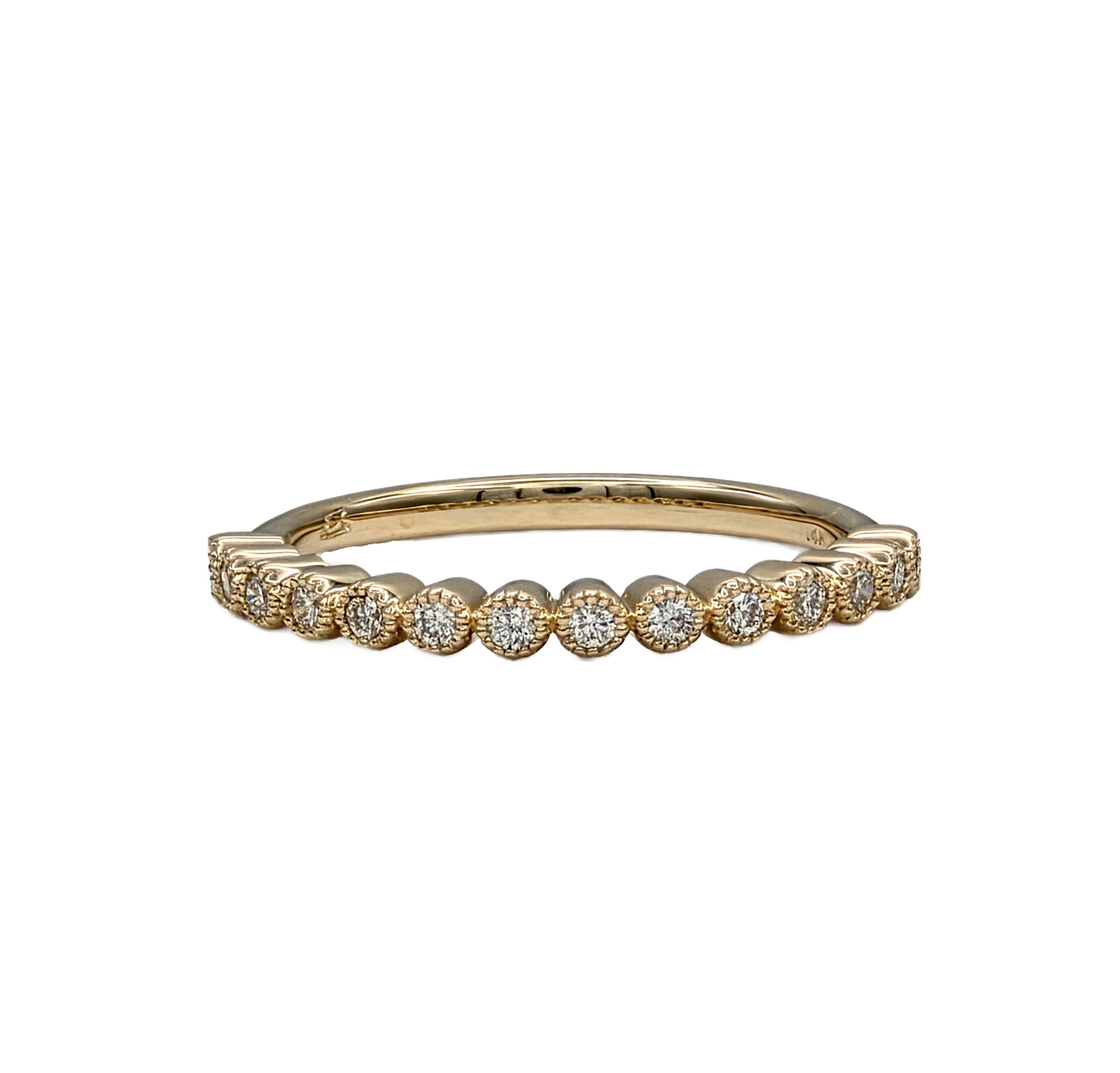 14K Bezel Set Round Diamond Band