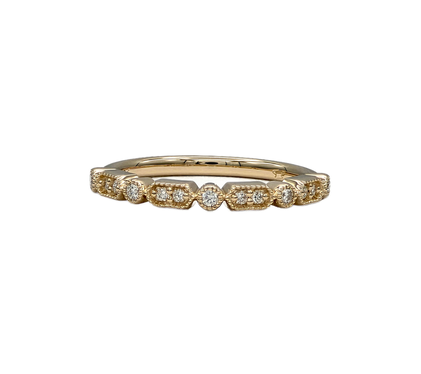 14K vintage diamond wedding bands
