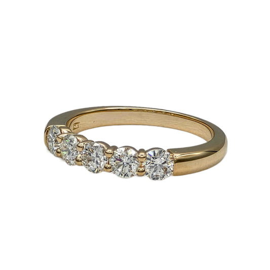 5=1.00 Carat Total Weight Shared Prong Band in 14K Yellow Gold