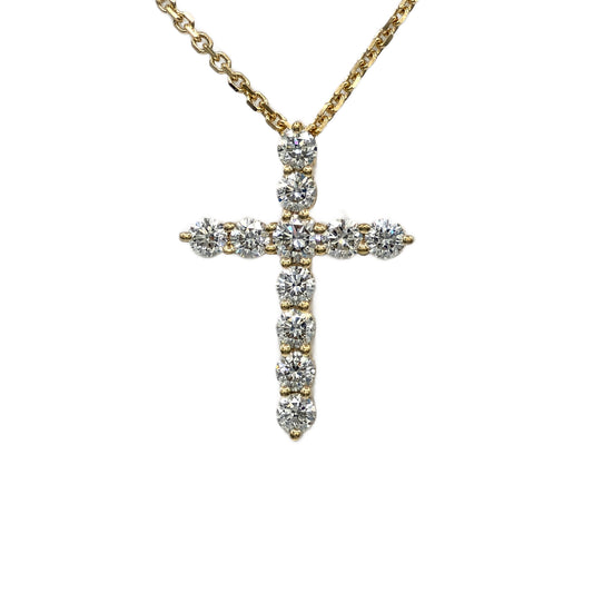 11=1.29 Carat total weight Diamond Cross in 18K yellow gold