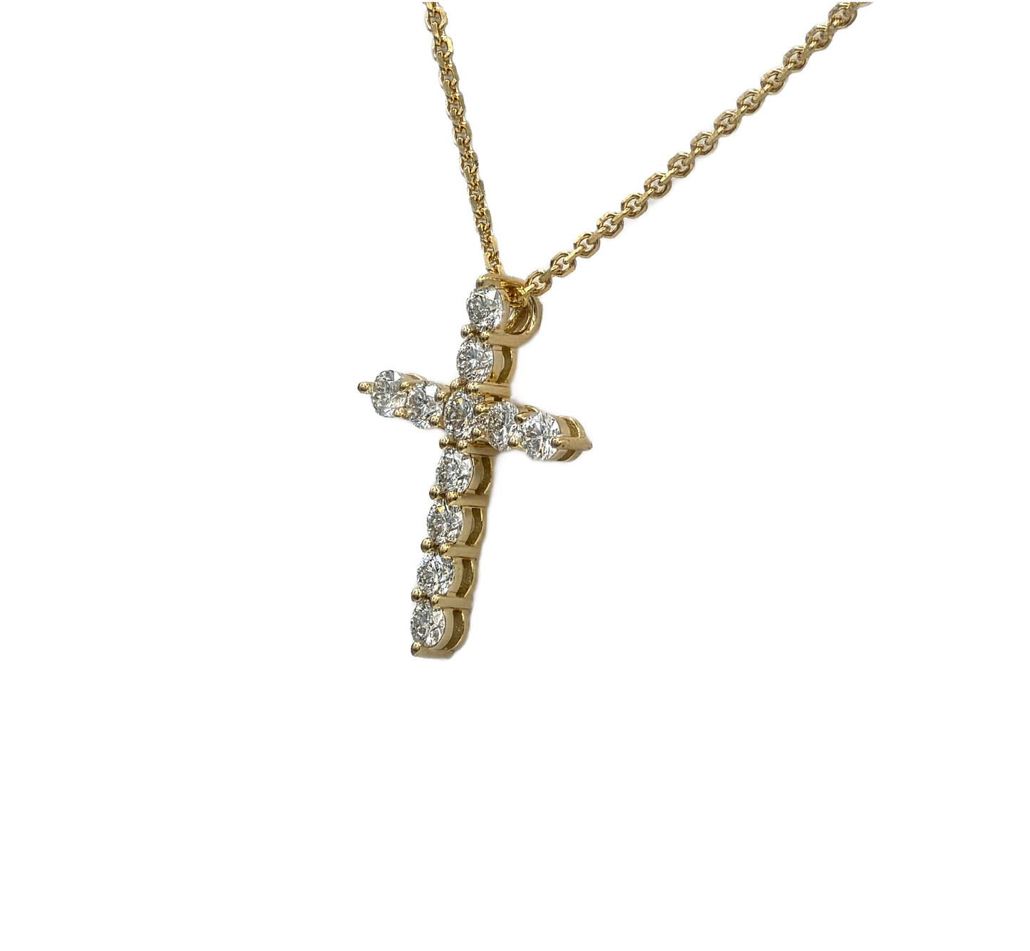 11=1.29 Carat total weight Diamond Cross in 18K yellow gold