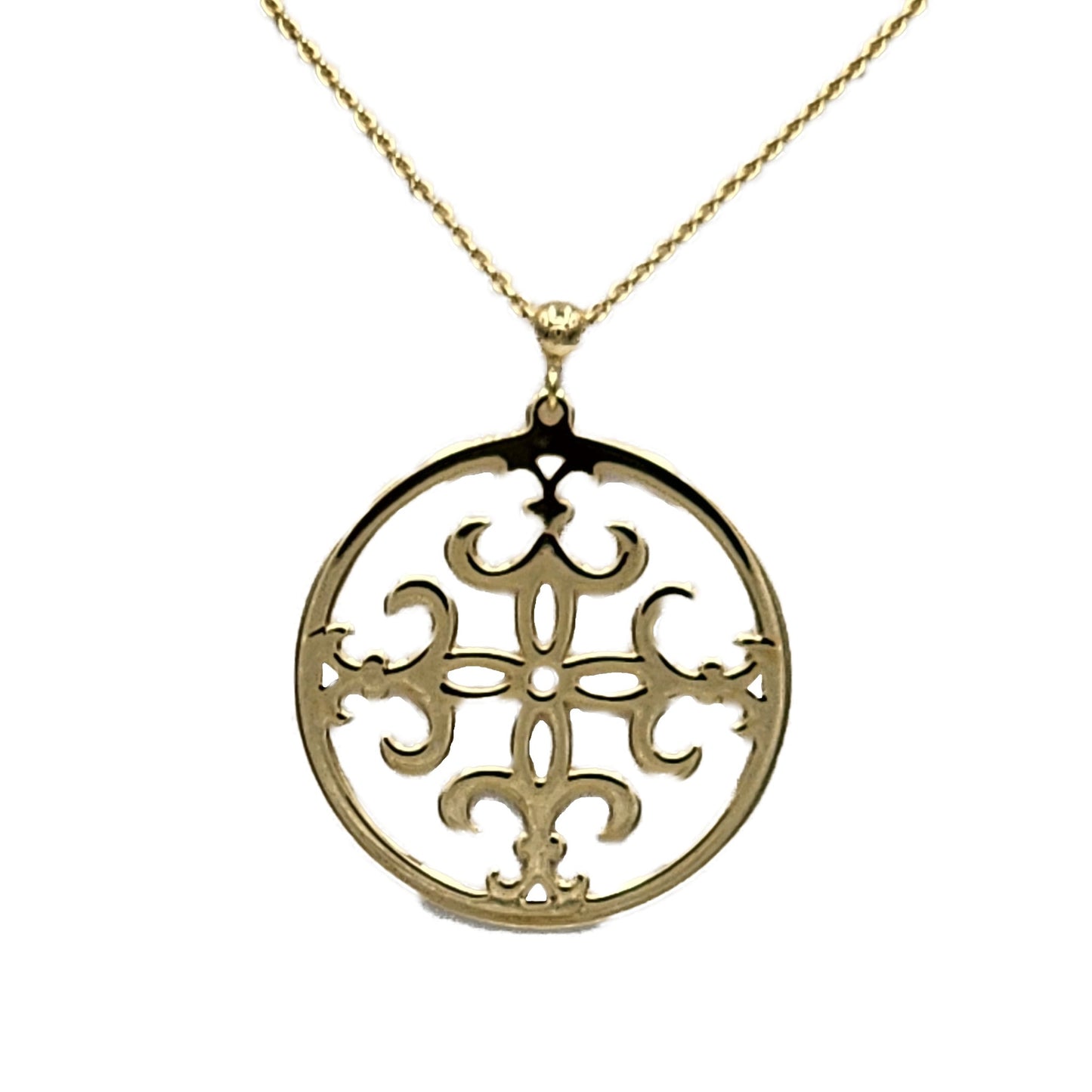 14K Yellow Gold Cutout Pendant