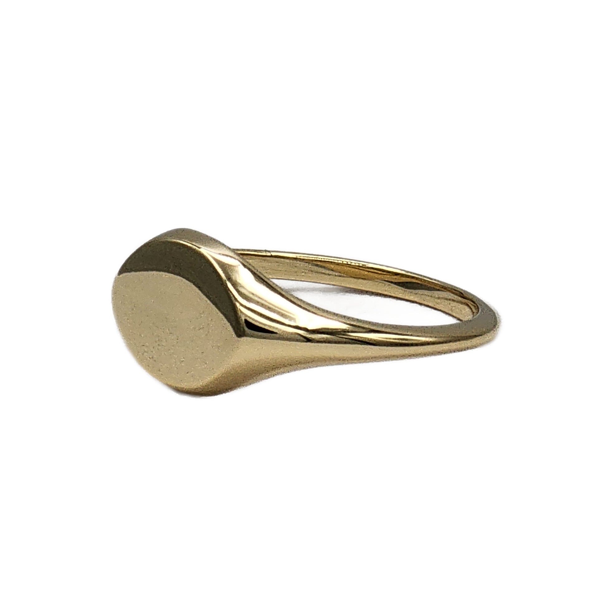 14K Yellow Gold Small Signet Ring