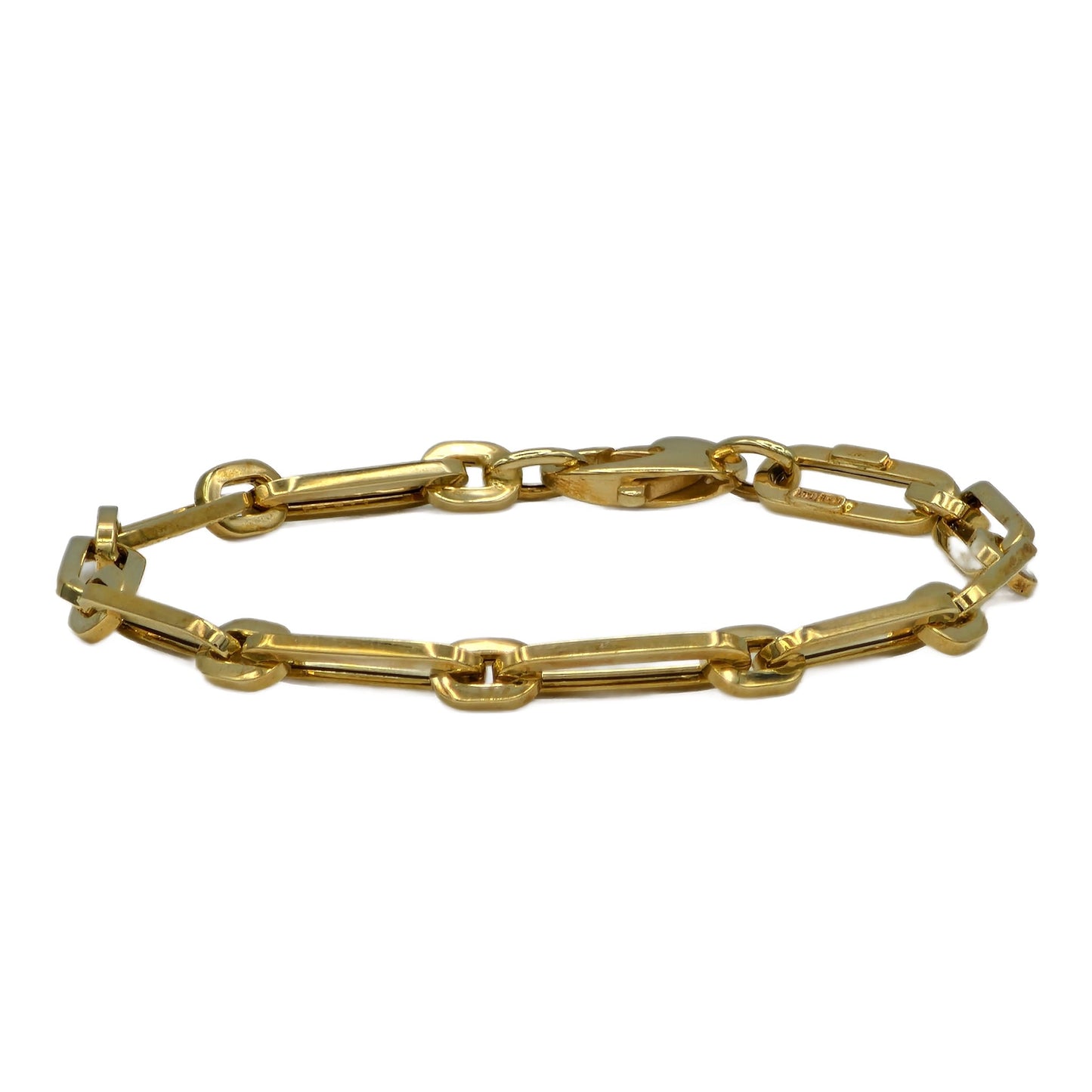 14K Yellow Gold Paper Clip Bracelet