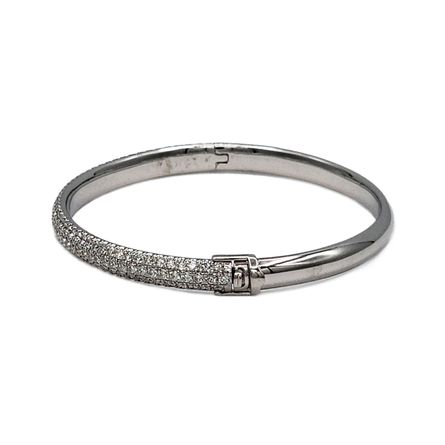 14K White gold Pave Diamond Tennis Bracelet