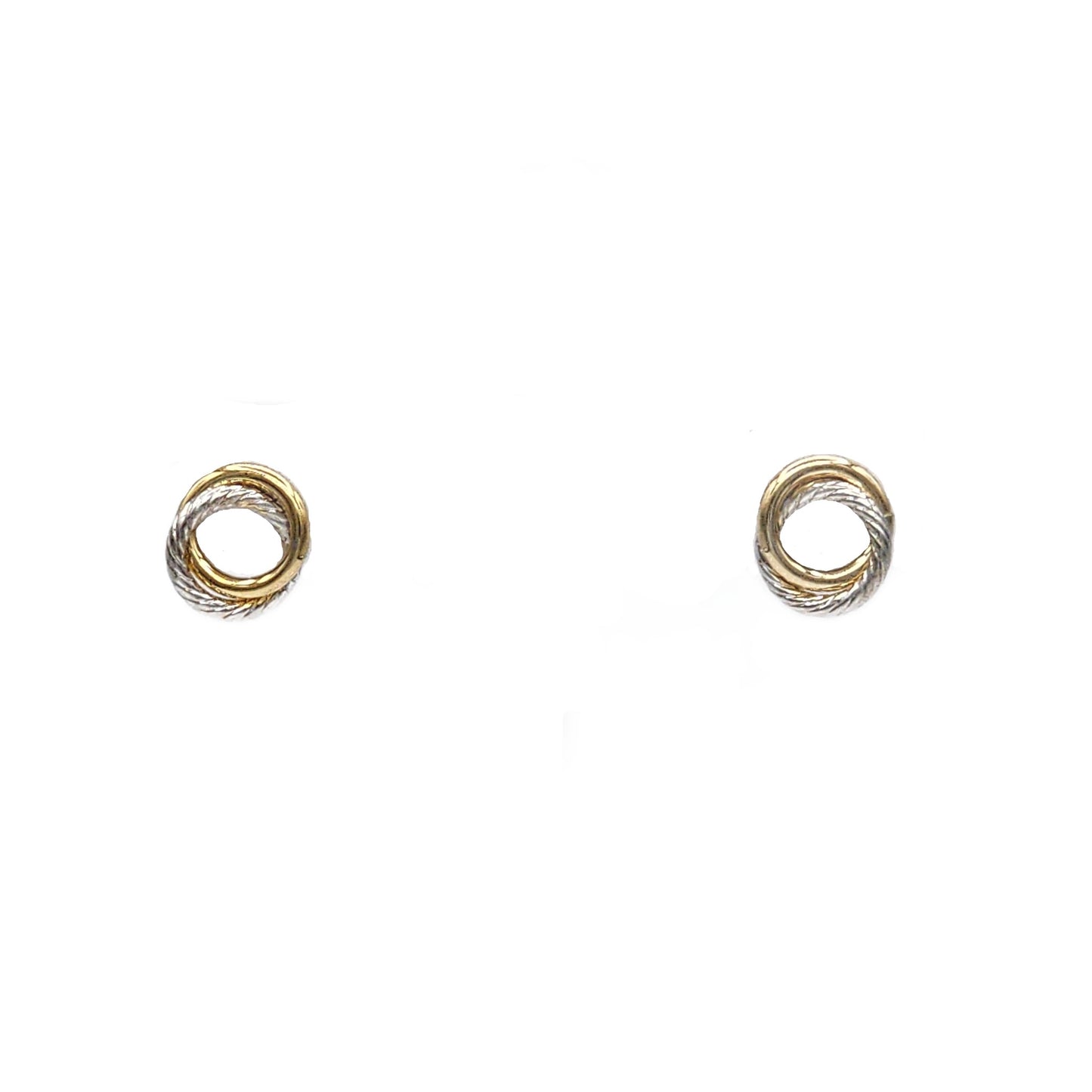 14K Two Tone Stud Earrings