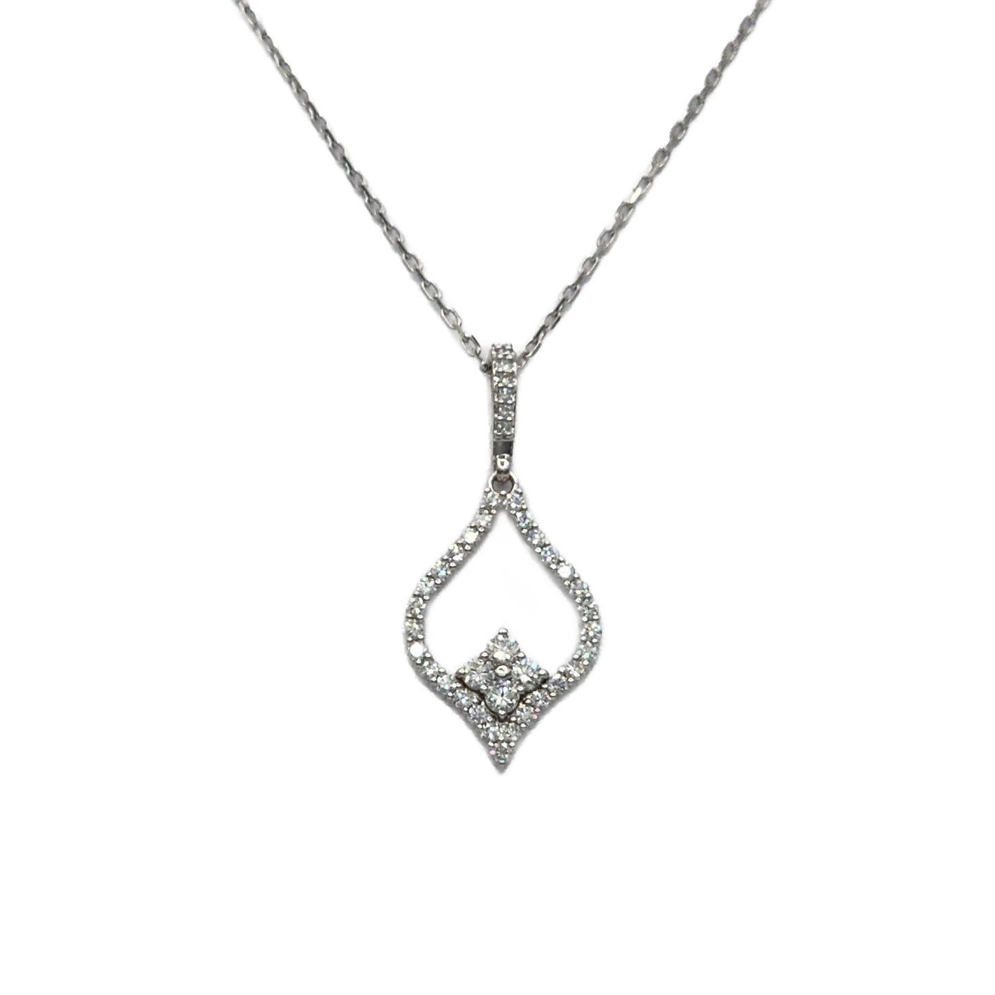 14K White Gold Diamond Fashion Pendant