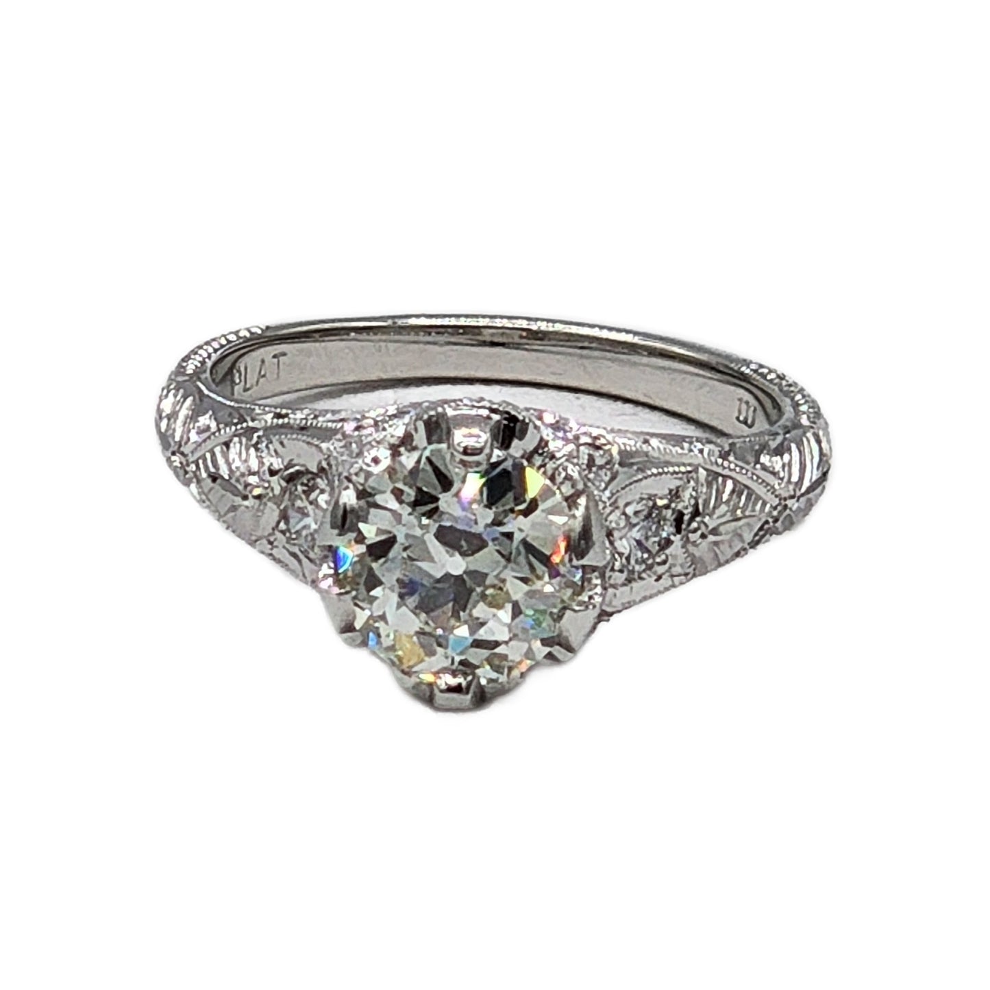1.54 Carat K/SI2 European Cut Diamond Ring by Whitehouse Brothers, GIA Report