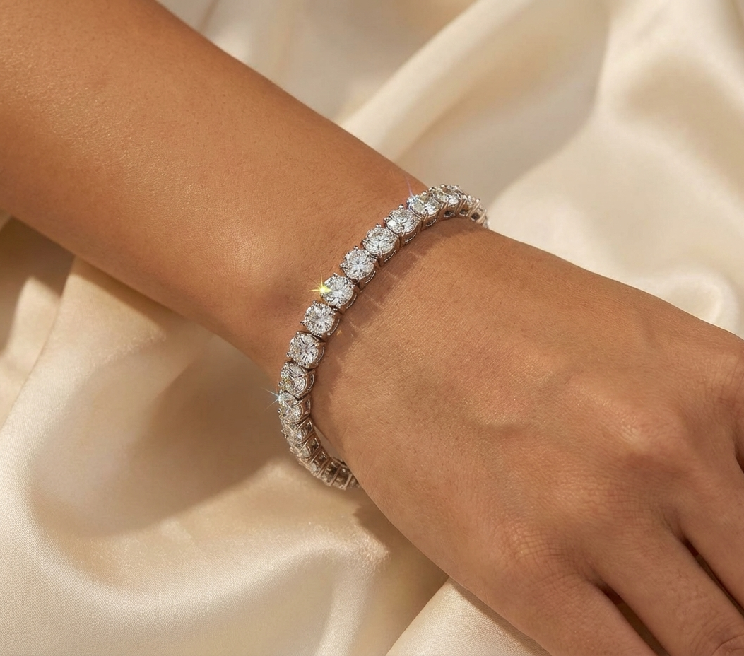 A photo of a diamond bracelet.  This link will take you to Heileman & Company Jewelers collection of diamond jewelry.