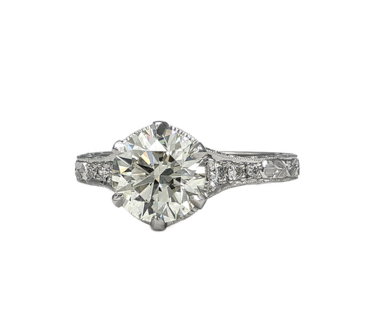 2.11Ct M/SI2 Round Brilliant Cut Diamond Ring in Platinum by Whitehouse Brothers