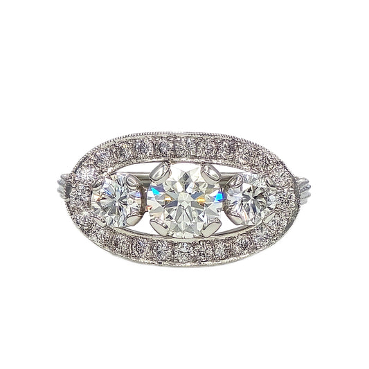 Vintage Diamond Ring by Whitehouse Brothers in Platinum
