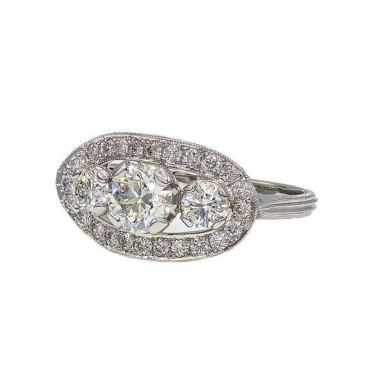 Vintage Diamond Ring by Whitehouse Brothers in Platinum