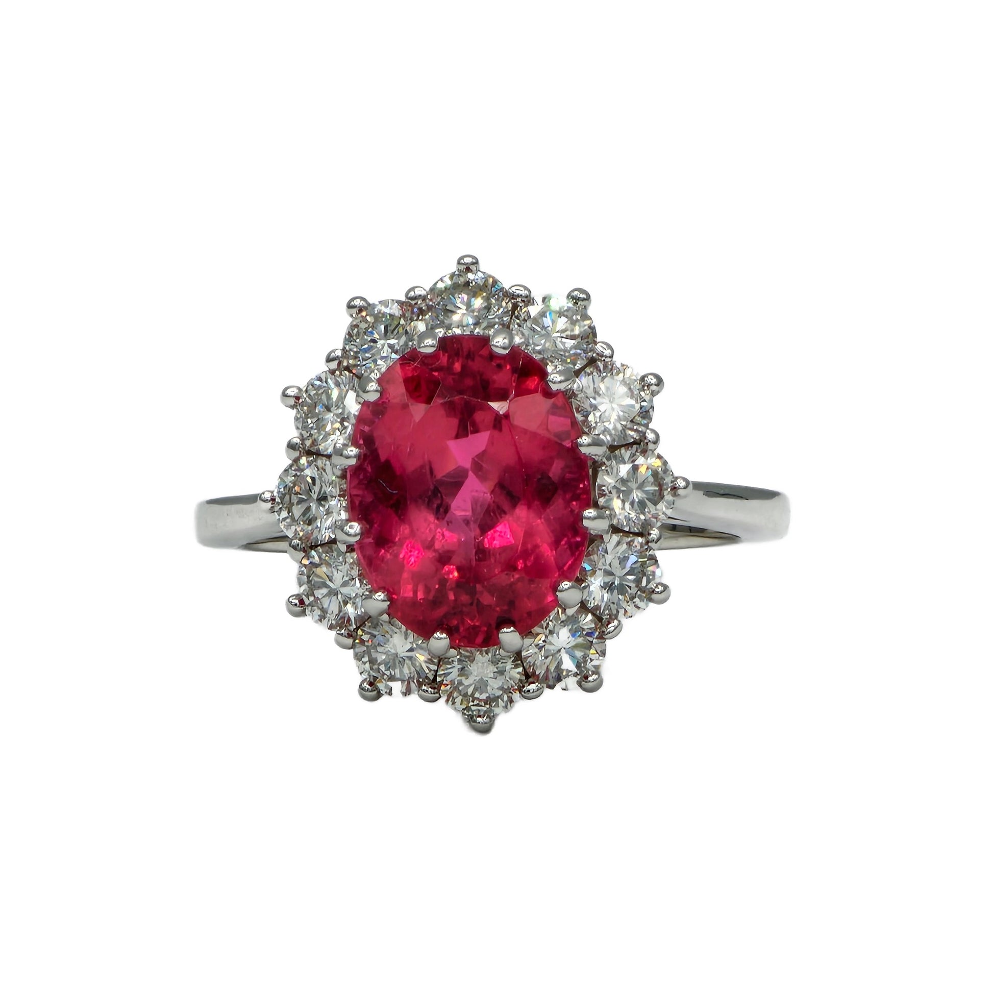 Rubellite Tourmaline and Diamond Ring