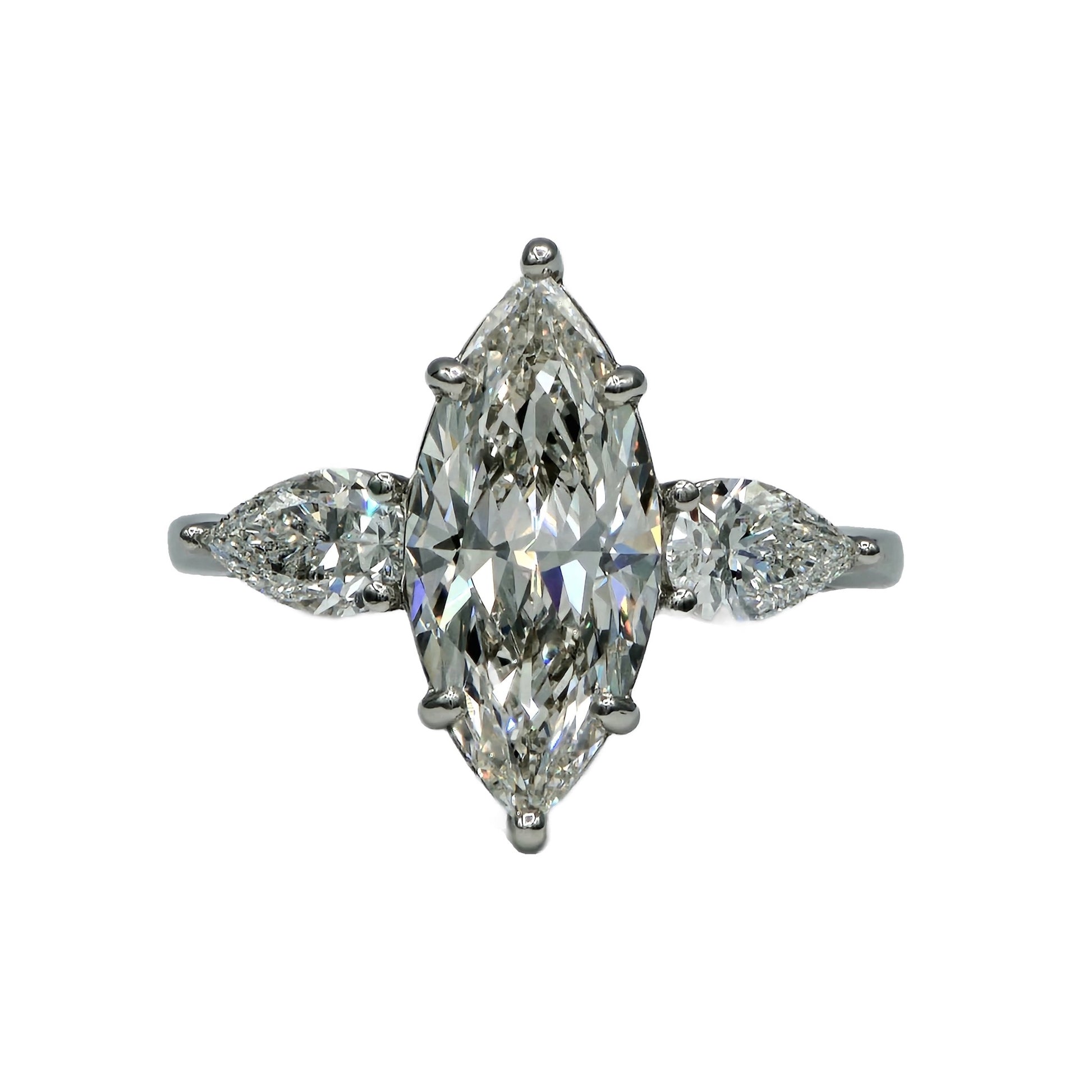 Marquise and Pear 3 Stone Ring