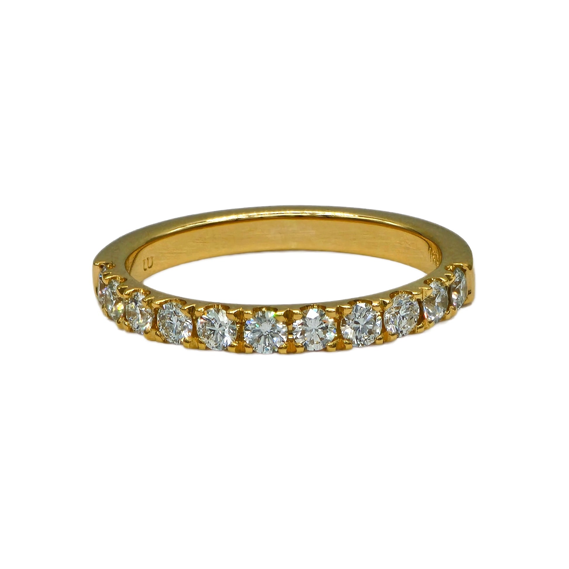 11=0.55 Carat Round Brilliant Cut Shared Prong Band Band in 18K Yellow Gold