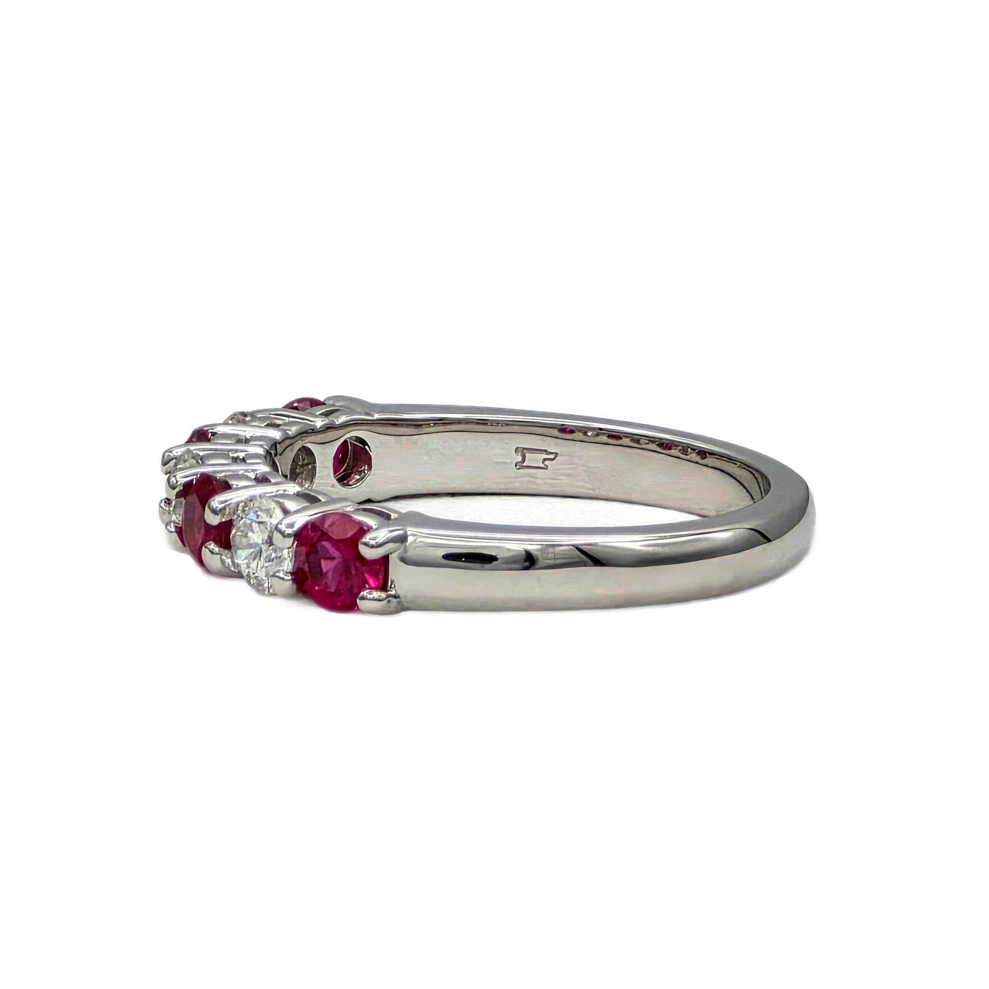 Ruby and Diamond Band in 14K White Gold