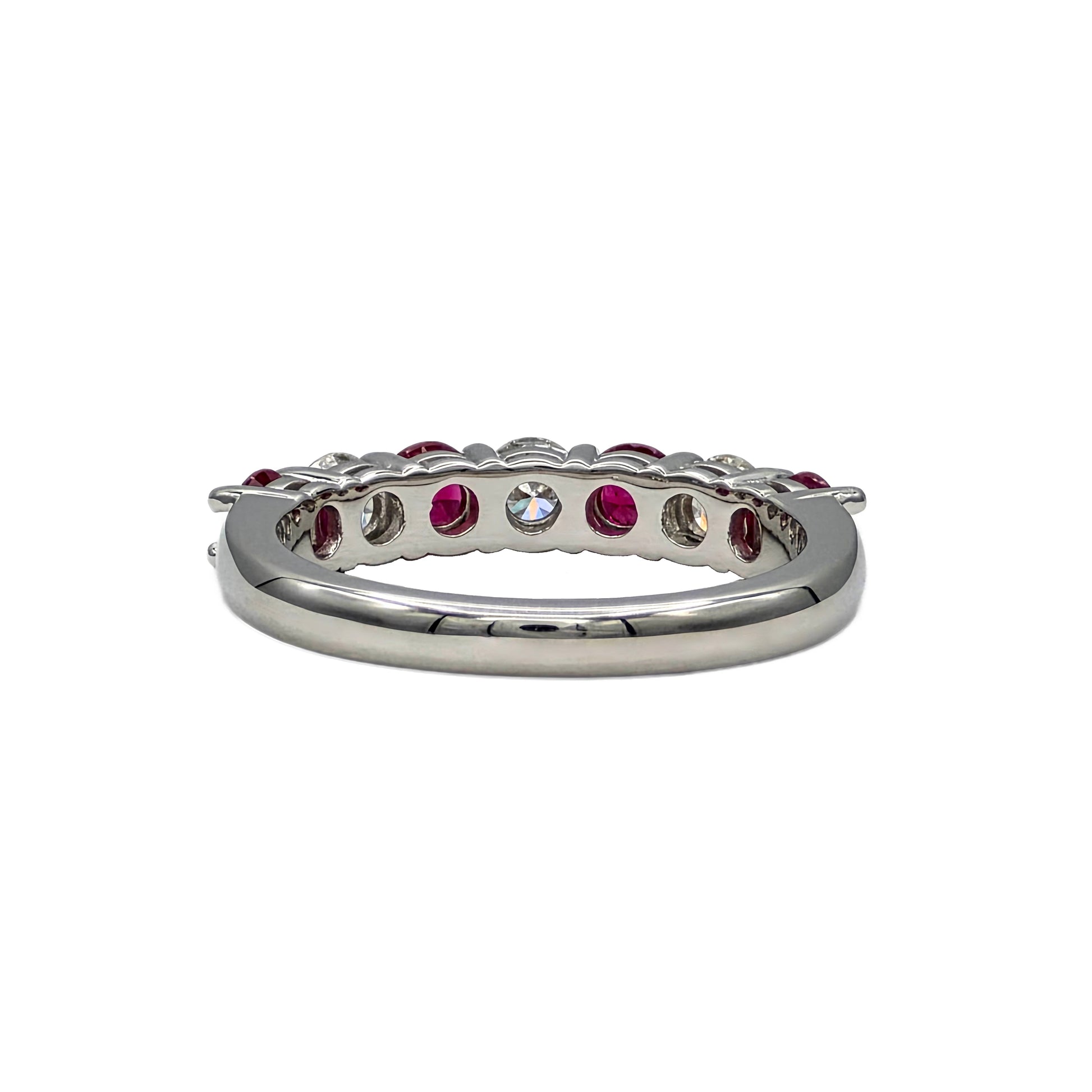 Ruby and Diamond Band in 14K White Gold