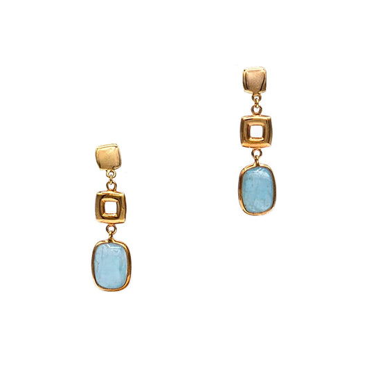 aquamarine rose gold earrings