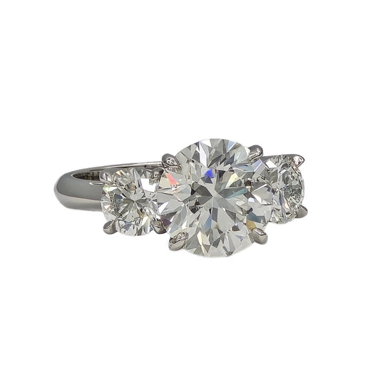 2.47ct and 2=1.40ctw round brilliant cut diamond ring in platinum