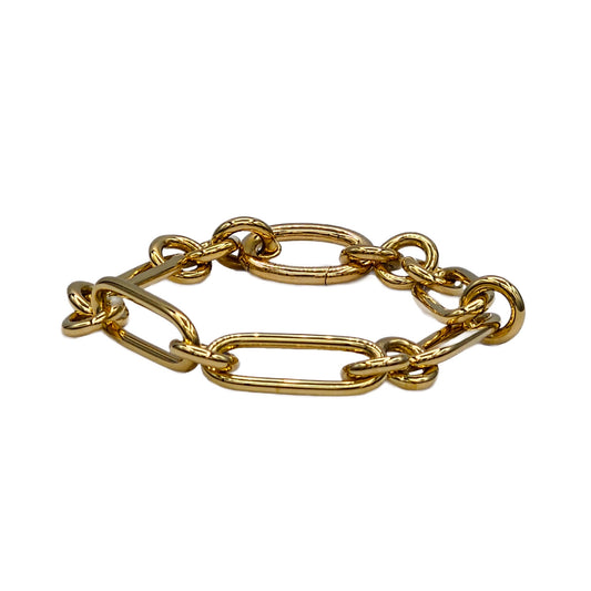 14K Yellow Gold Mixed Link Bracelet 8" in Length