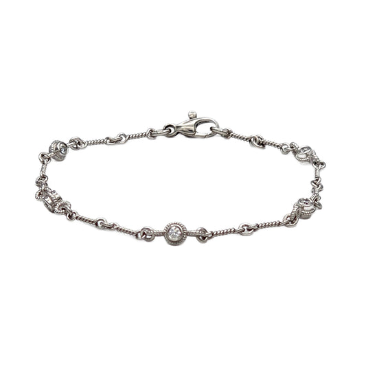 18K White Gold 0.35 Carat Diamond Bracelet