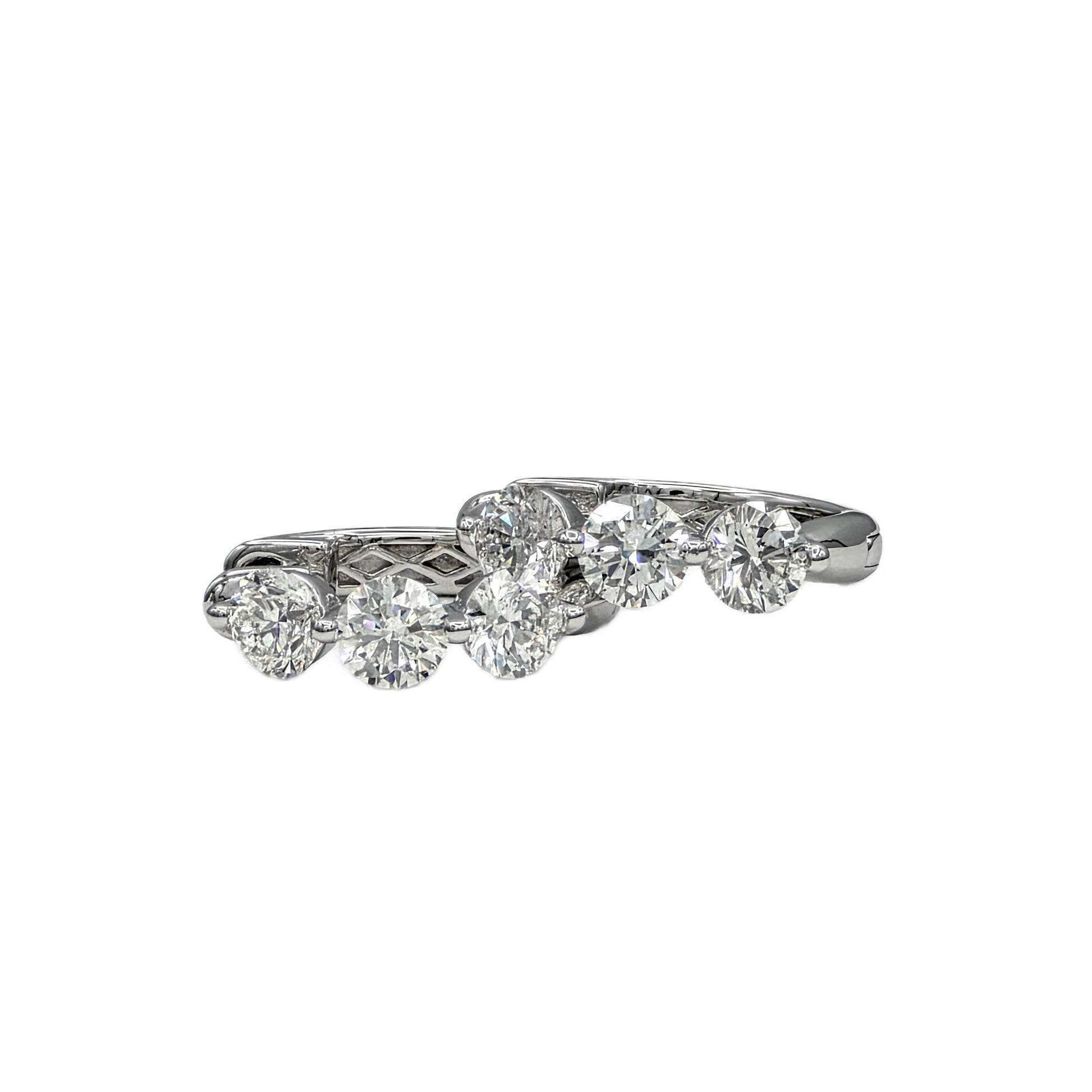 Diamond Huggie Hoop Earrings in 14K White Gold