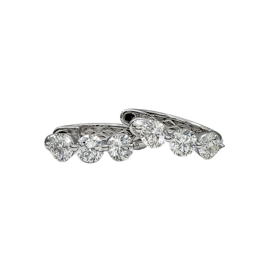 Diamond Huggie Hoop Earrings in 14K White Gold