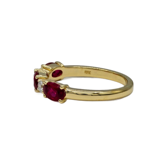 Ruby and Diamond Band in 18K Yellow Gold