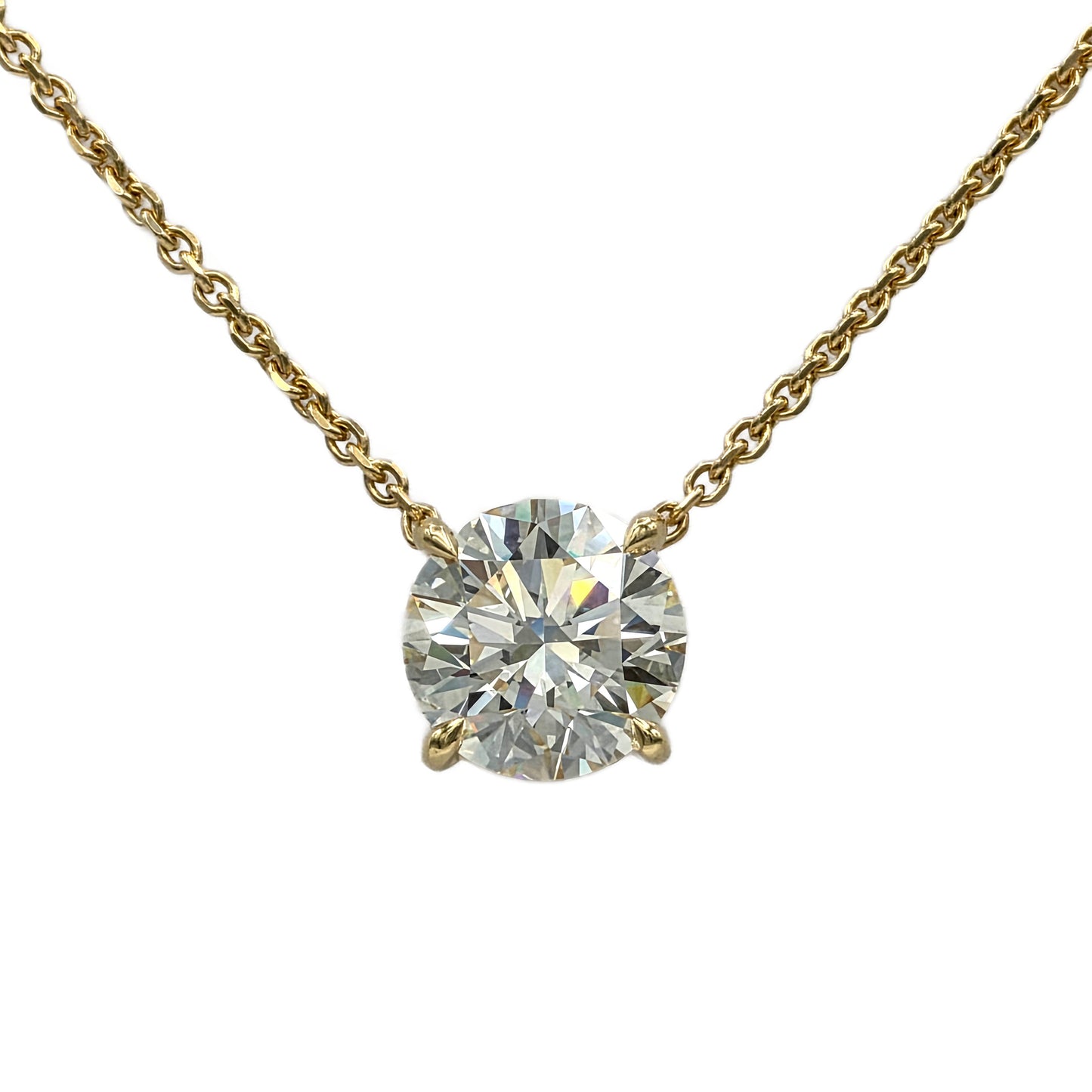 3.05 Carat Round Diamond Solitaire Pendant