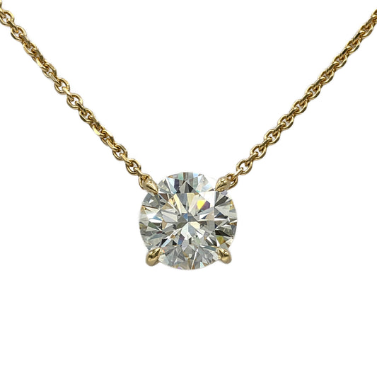 3.05 Carat Round Diamond Solitaire Pendant