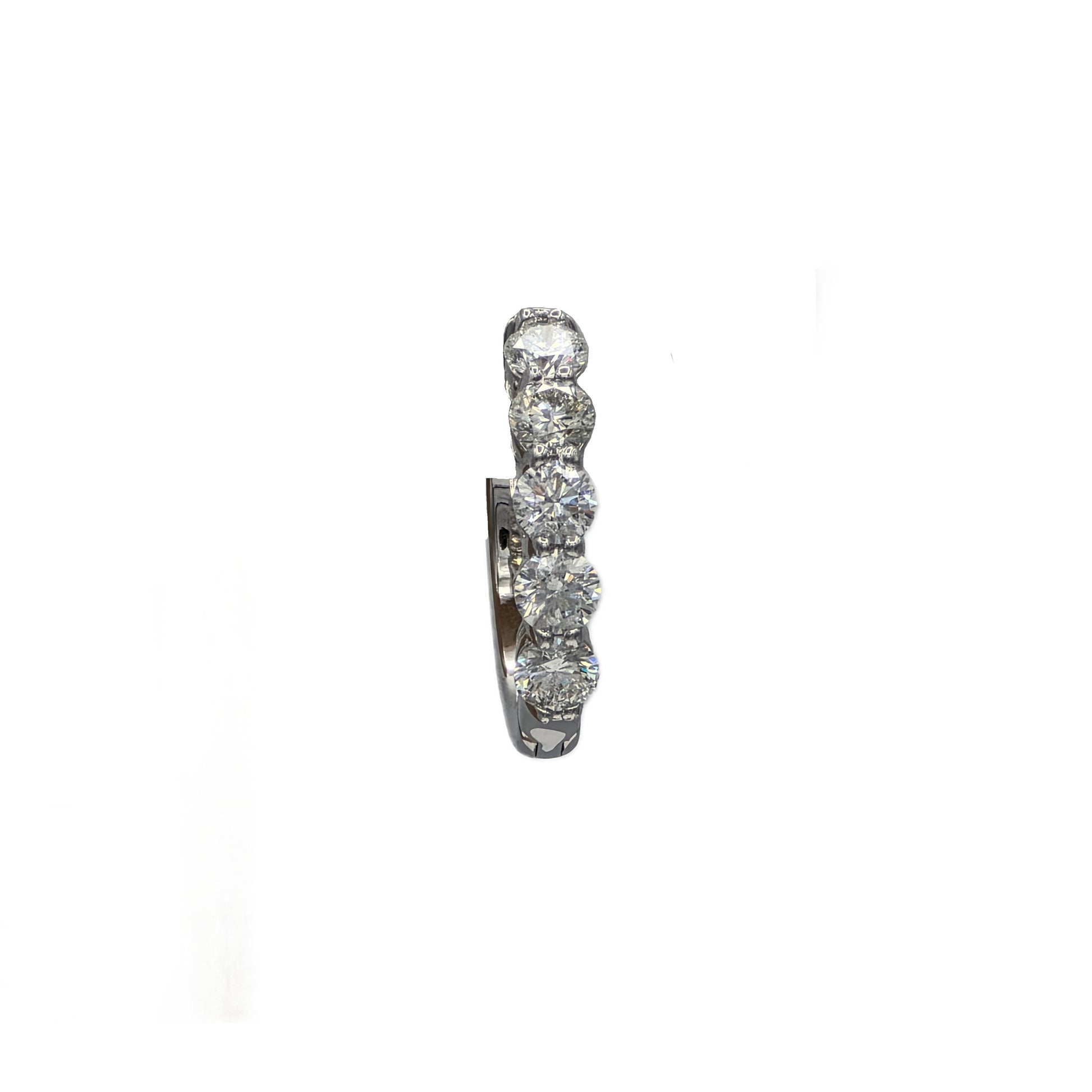 1.06 Carat Total Weight Round Diamond Hoop Earrings