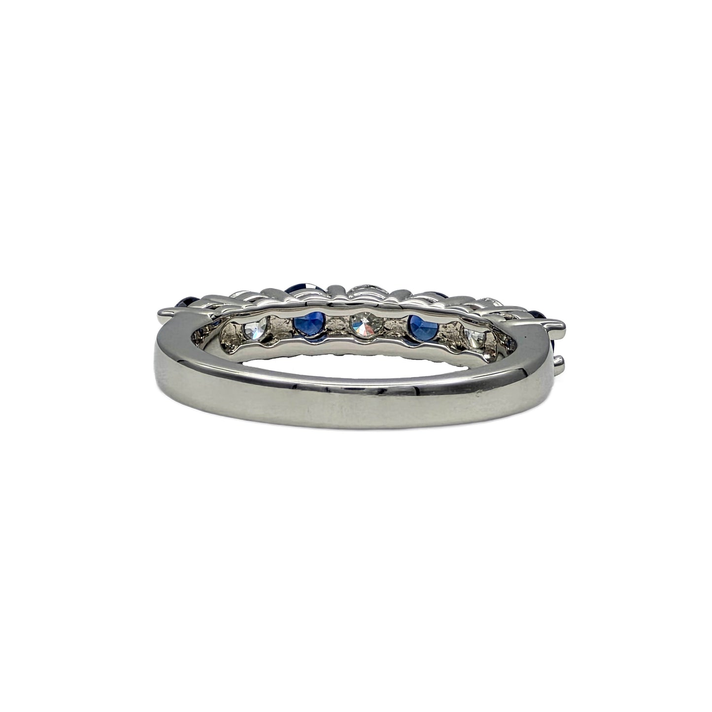 Blue sapphire and Diamond Band in platinum