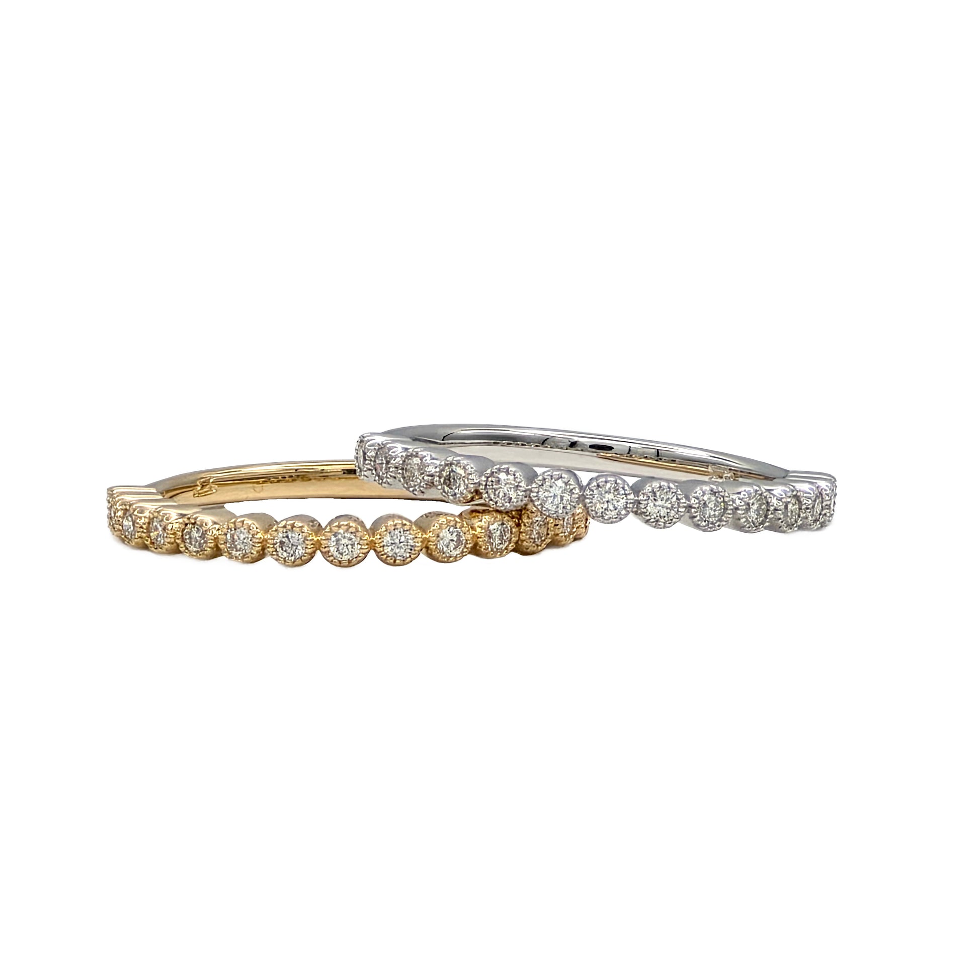 14K Bezel Set Round Diamond Band