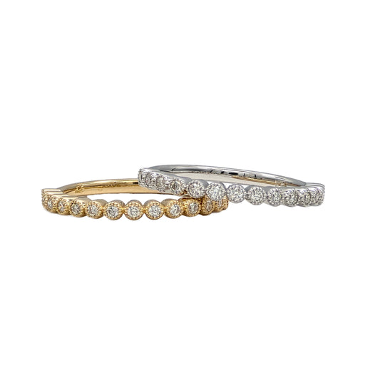 14K Bezel Set Round Diamond Band