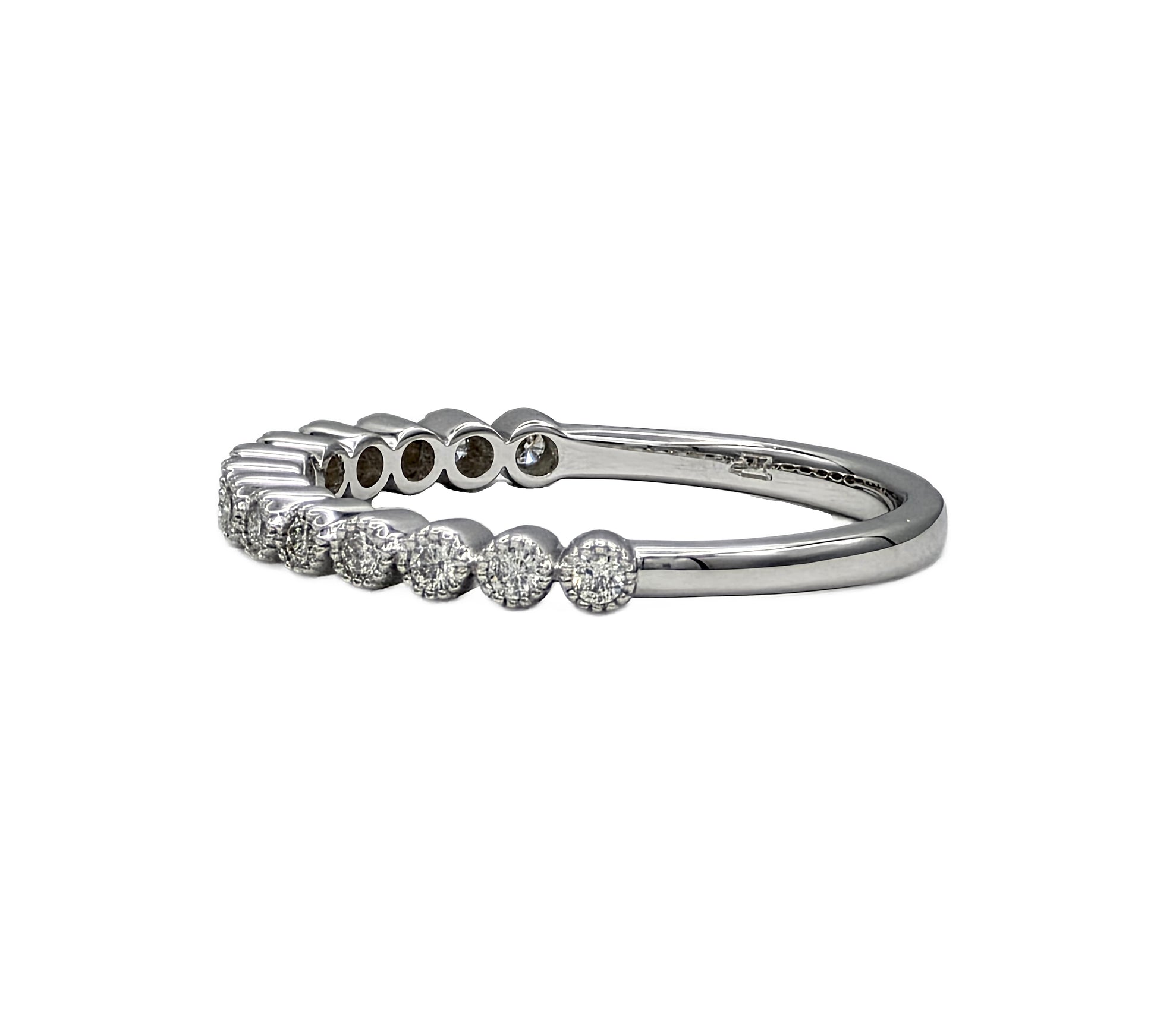 14K Bezel Set Round Diamond Band