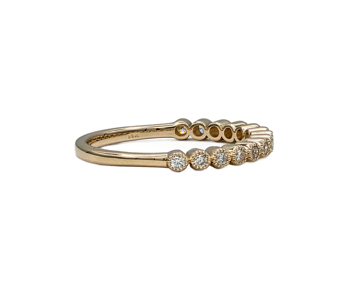 14K Bezel Set Round Diamond Band