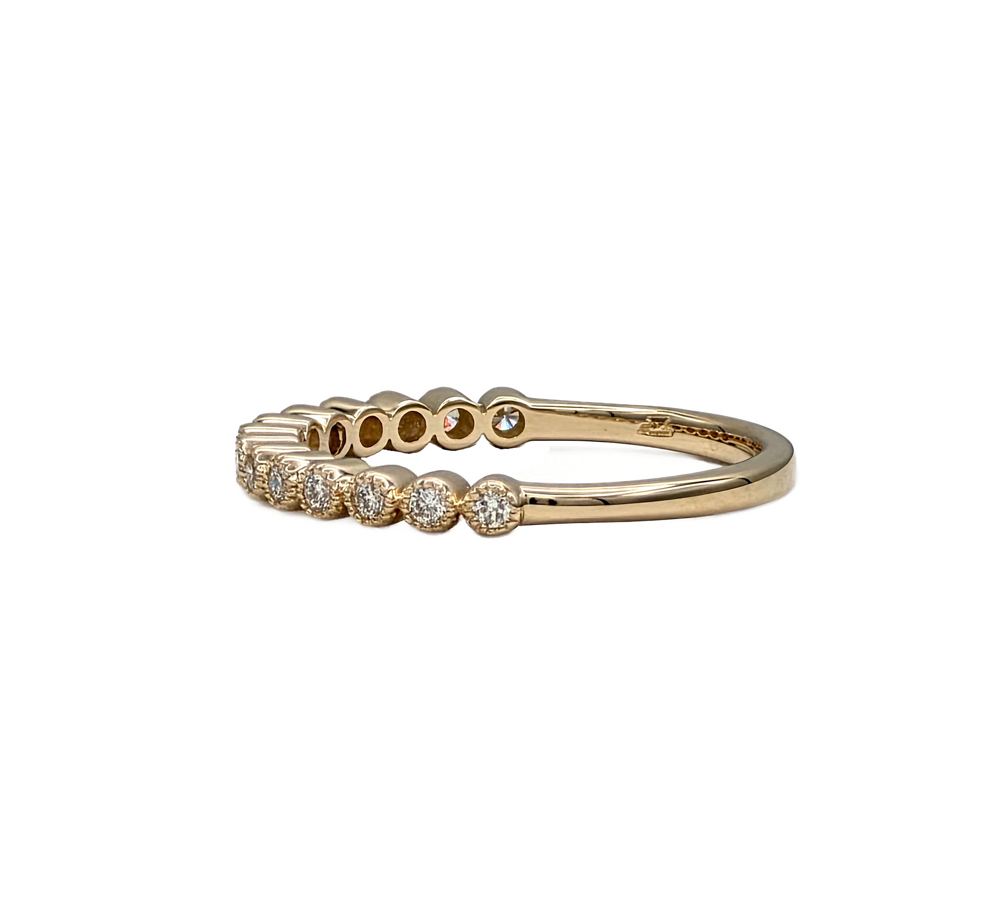 14K Bezel Set Round Diamond Band