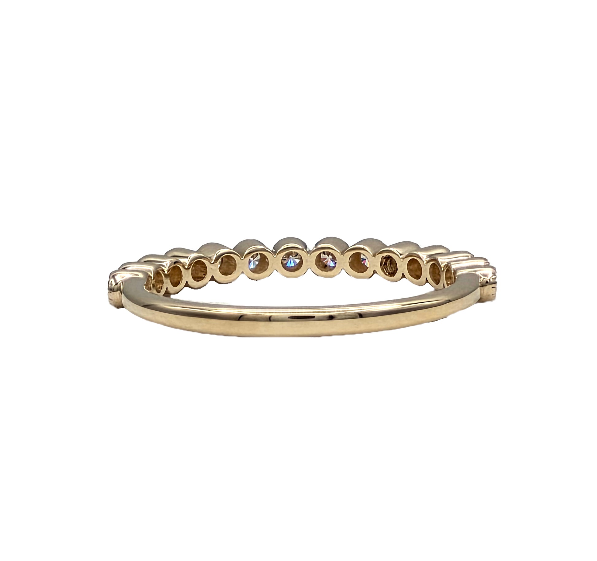 14K Bezel Set Round Diamond Band