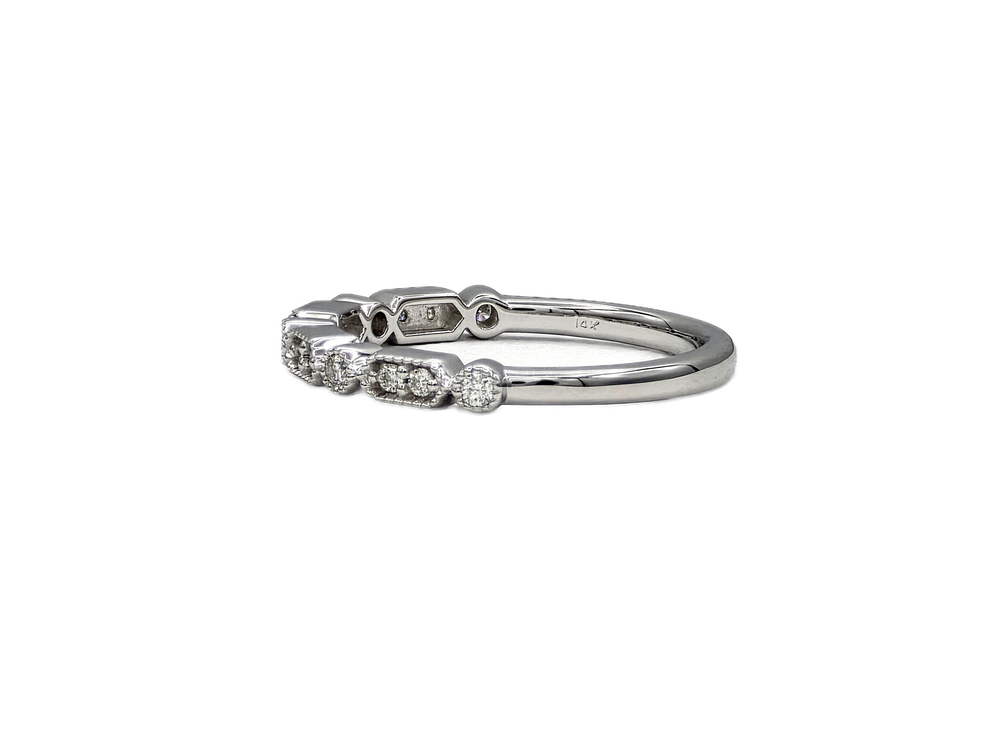 14K vintage diamond wedding bands
